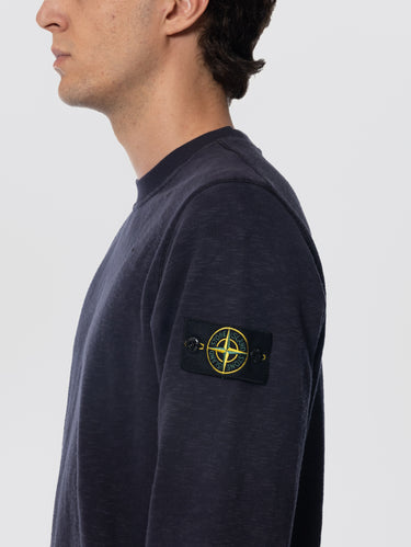 Ronde hals sweatshirt van Malfilè katoen Blauw