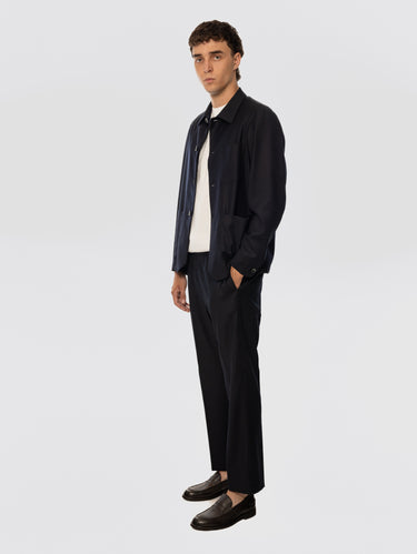 Pantalon jogger en flanelle bleu