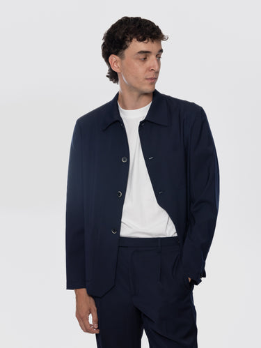 Surchemise Visal en fresco laine bleu