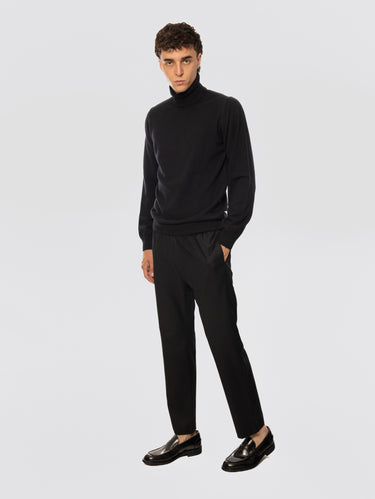 Joggingbroek van flanel Zwart