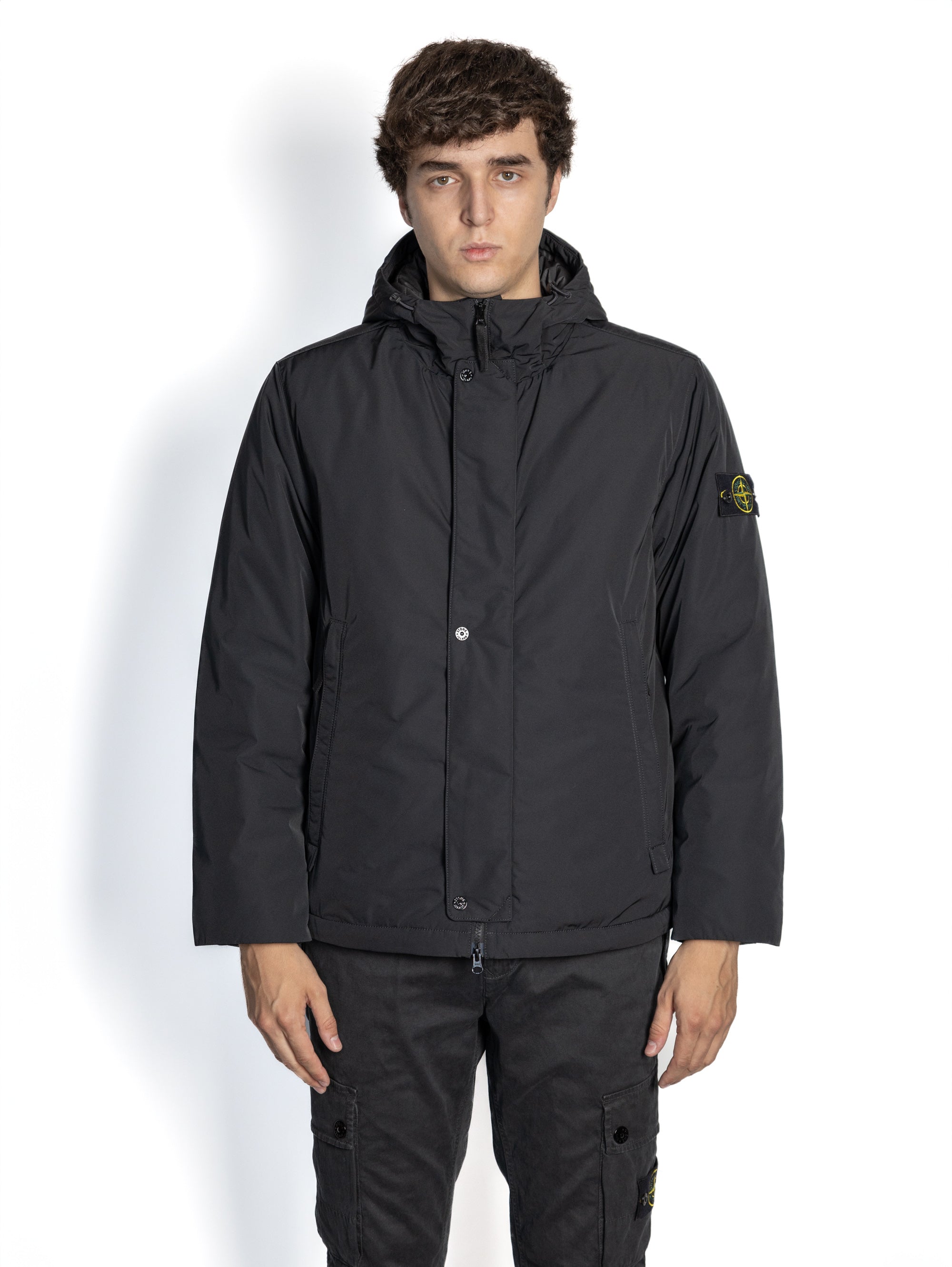 STONE ISLAND Micro Twill Down Jacket with Black Padding – TRYME Shop