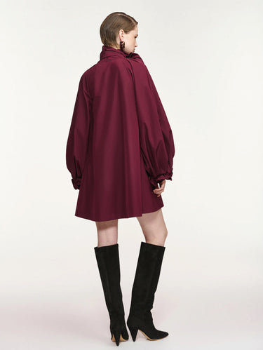 Abito Midi a Trapezio con Fiocco Bordeux