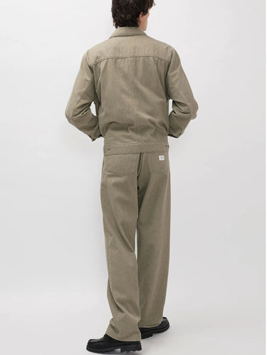 Pantalon cinq poches en twill de coton vert