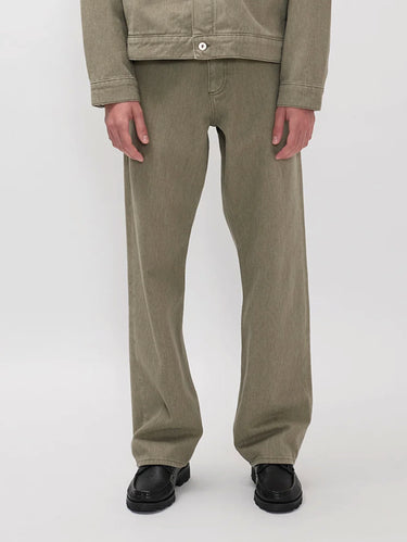 NORSE PROJECTS-Pantaloni Cinque Tasche in Twill di Cotone Verde-TRYME Shop