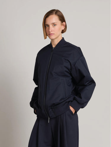 MAX MARA MM-Bomber in Twill Anti Goccia Imbottito Blu-TRYME Shop