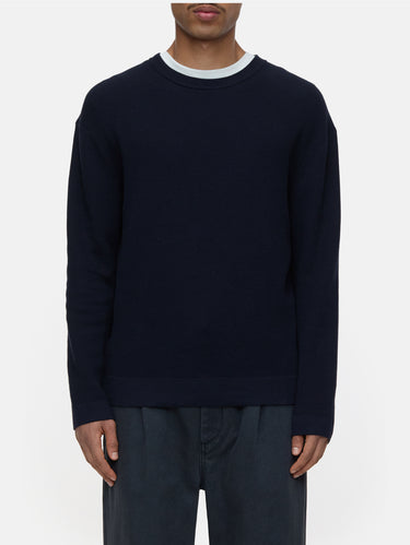 CLOSED-Maglia Girocollo a Coste Blu-TRYME Shop