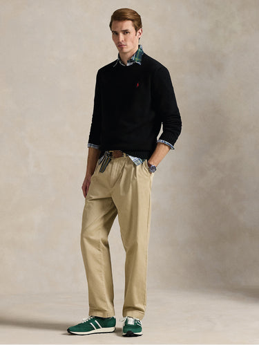 Maglia Girocollo in Cotone Regular Fit Nero