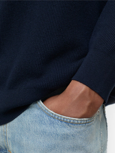 Pullover mit halbem Reißverschluss Blau