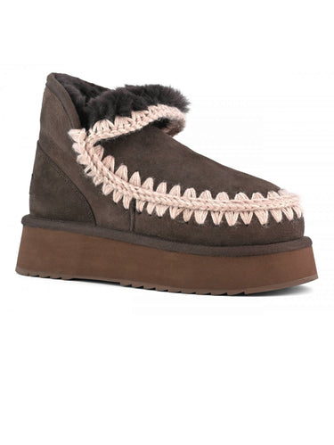 Stivaletto in Montone Mini Eskimo Platform Mocha
