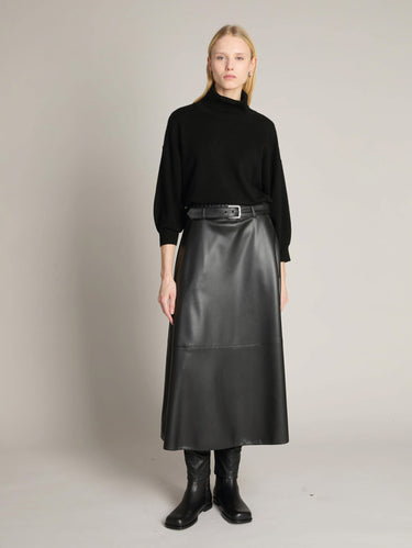 Maglia Collo Alto Cropped Testa Nero