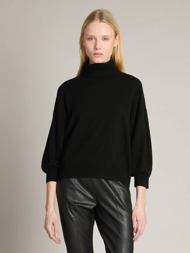 MAX MARA MM-Maglia Collo Alto Cropped Testa Nero-TRYME Shop