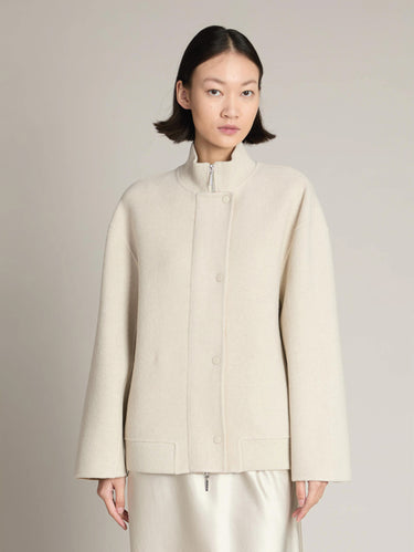 MAX MARA MM-Giacca Bomber in Panno di Misto Lana Panna-TRYME Shop