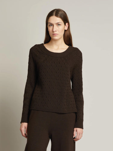 MAX MARA MM-Maglia a Trecce in Lana Testa di Moro-TRYME Shop