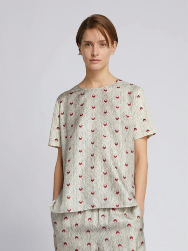 MAX MARA MM-Blusa con Inserto in Pure Seta Beige-TRYME Shop