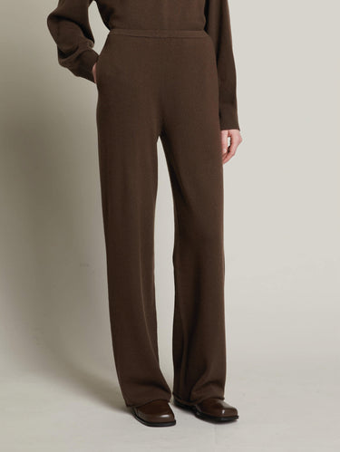 MAX MARA MM-Pantaloni in Maglia di Misto Cashmere Testa Moro-TRYME Shop