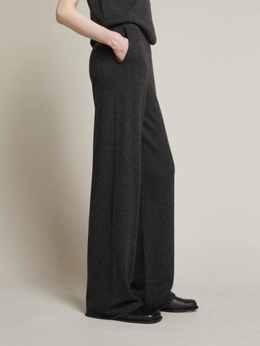Pantaloni in Maglia di Misto Cashmere Antracite