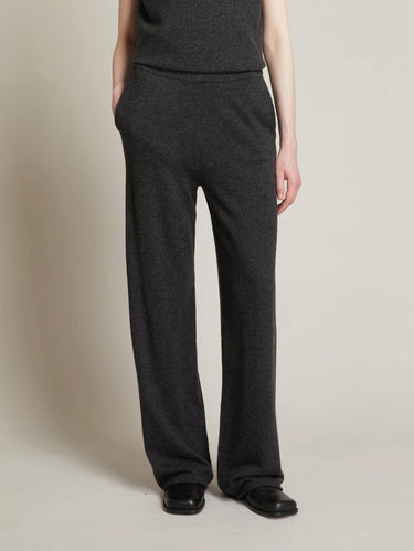 MAX MARA MM-Pantaloni in Maglia di Misto Cashmere Antracite-TRYME Shop