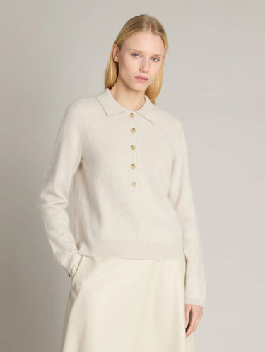 MAX MARA MM-Polo in Maglia Spazzolata Sabbia-TRYME Shop