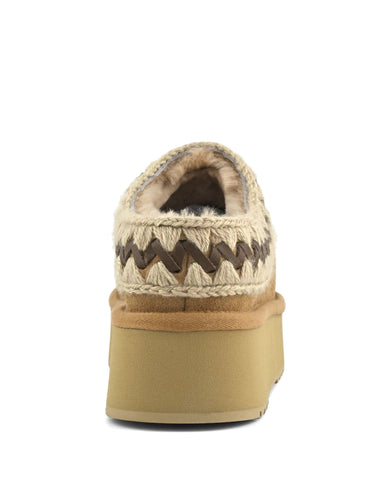 Mule in Montone Platform Clog Sabbia