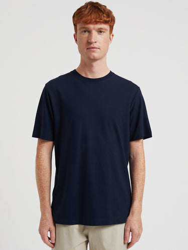 NORSE PROJECTS-T-shirt in Cotone Crêpe Blu Notte-TRYME Shop
