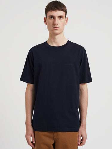NORSE PROJECTS-T-shirt con Logo in Cotone Organico Blu-TRYME Shop