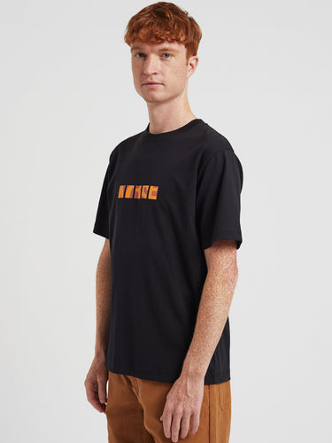 T-Shirt mit Siebdruck-Logo Schwarz