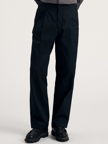 NORSE PROJECTS-Pantaloni in Twill con Due Pinces Nero-TRYME Shop