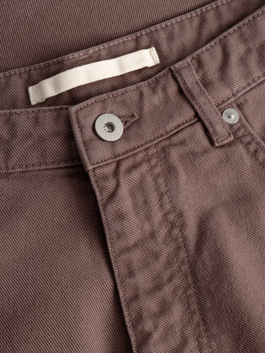 Brown Relaxed Cotton Twill Shorts