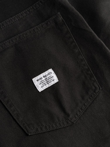 Black Relaxed Cotton Twill Shorts