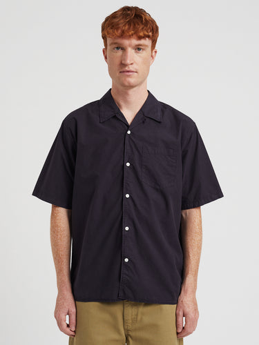 NORSE PROJECTS-Camicia Casual in Popeline e Tencel Blu Notte-TRYME Shop