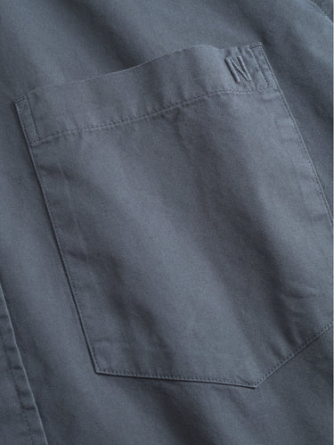 Camicia in Twill di Cotone Tinta in Capo Grafite