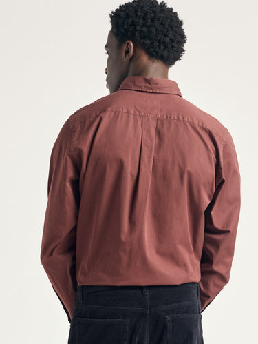 Garment-Dyed Cotton Twill Shirt Mahogany