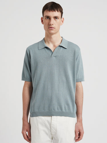 NORSE PROJECTS-Polo in Lino e Cotone Blu-TRYME Shop