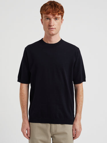 NORSE PROJECTS-Maglia Girocollo in Lino e Cotone Blu-TRYME Shop