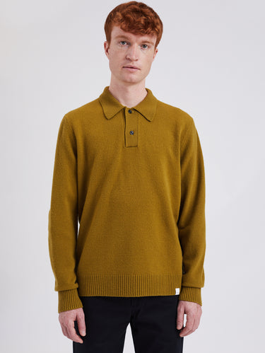 NORSE PROJECTS-Polo in Maglia di Lana Merinos Verde-TRYME Shop