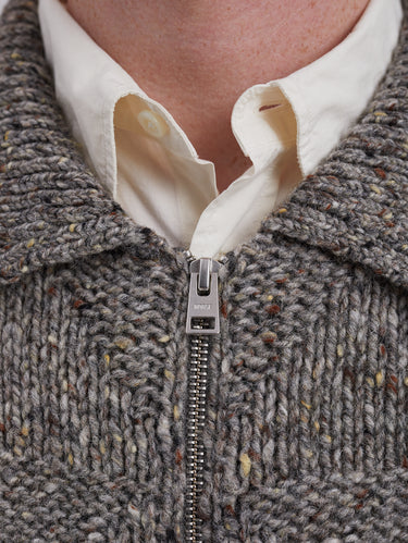 Gestrickter Cardigan mit durchgehendem Reißverschluss in Grau