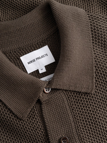 Chemise en coton mercerisé marron