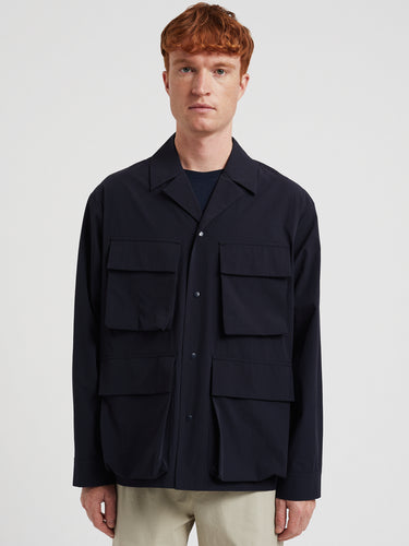 NORSE PROJECTS-Overshirt con Tasche a Soffietto Blu-TRYME Shop