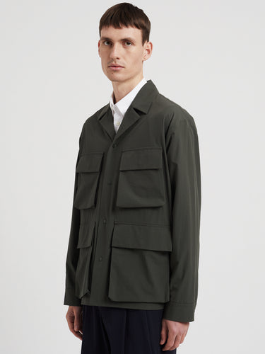 Overshirt mit Falten-Taschen Grün