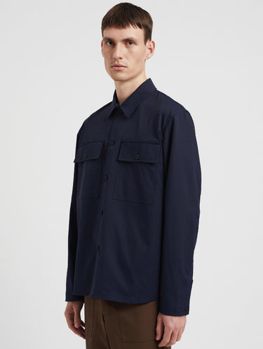 Overshirt aus elastischem Twill mit Solotex Blau