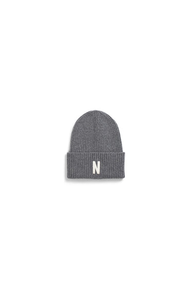 NORSE PROJECTS-Capello Beanie in Lana Merinos Grigio-TRYME Shop