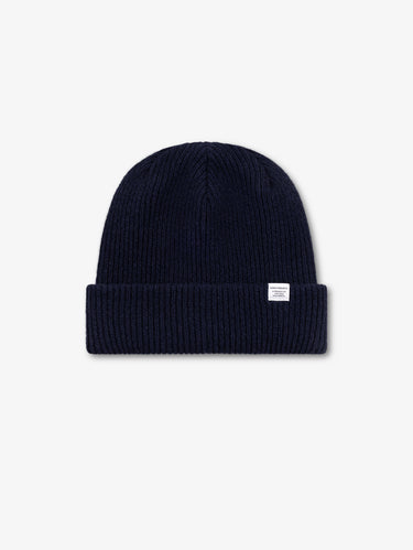 NORSE PROJECTS-Berretto in Lana a Coste Marrone Blu Navy-TRYME Shop