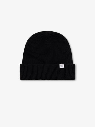 NORSE PROJECTS-Berretto in Lana a Coste Nero-TRYME Shop