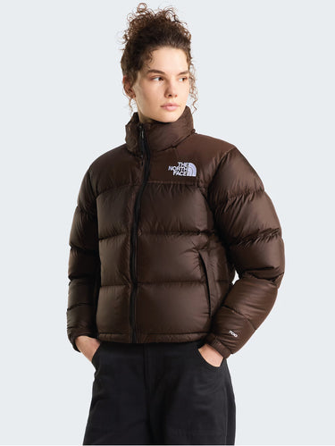 THE NORTH FACE-Giacca Retro Nuptse Squadrato da Donna Marrone-TRYME Shop