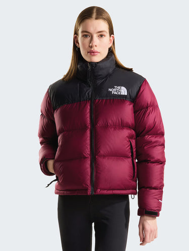 THE NORTH FACE-Giacca Retro Nuptse Squadrato da Donna Burgundy-TRYME Shop