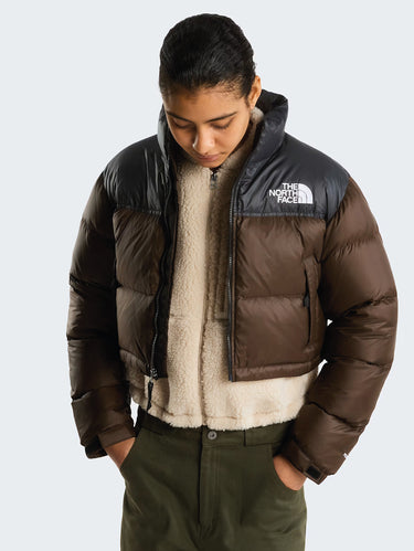 Kurze Nuptse-Short-Daunenjacke in Braun