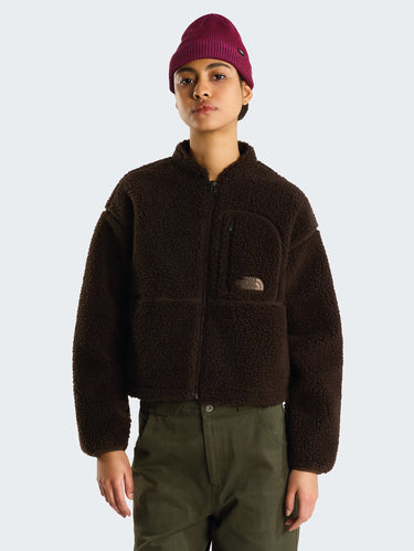 Fleecejacke mit Reißverschluss in Kastanienbraun