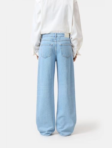 Wide Fit Jeans with Mid Rise Blue