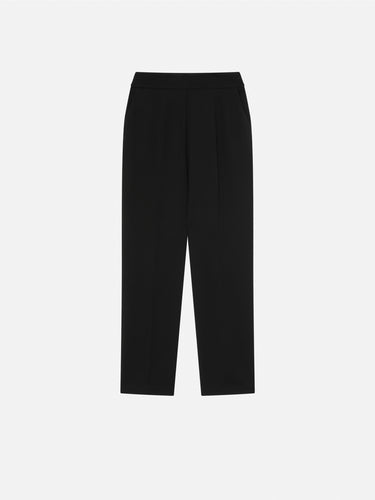 PINKO-Pantaloni Eleganti in Cady Tecnico Nero-TRYME Shop