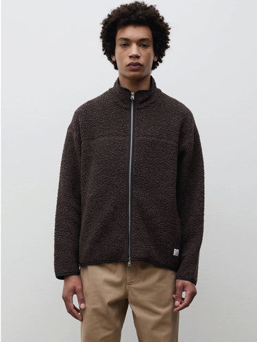NORSE PROJECTS-Giacca in Pile di Lana Sherpa Marrone-TRYME Shop
